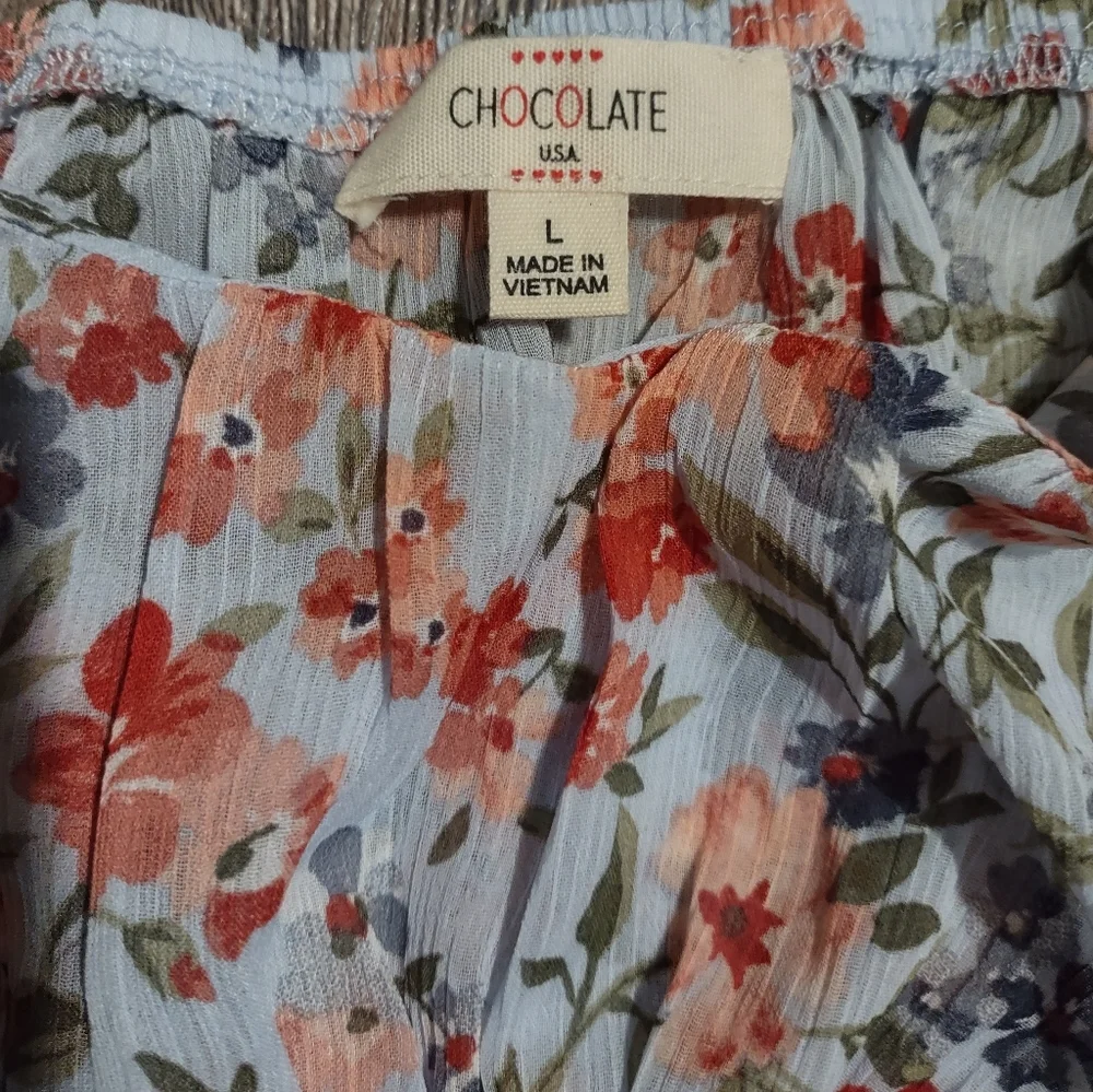 Floral Crisscross Crop Top Size Small - Picture 7 of 8